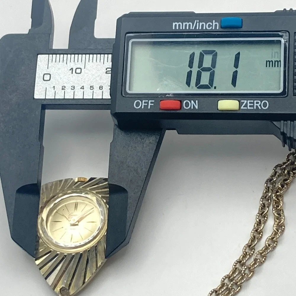 Vtg Lucerne Necklace Pendant Watch Gold Tone Swiss Manual Wind Up w/Chain Works!